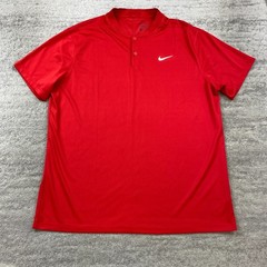Nike Victory Blade Drifit Polo Shirt XL Red White Swoosh BV6235 Prep Tennis Mens