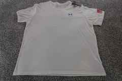 Under Armour Shirt Mens 3XL White Freedom HeatGear American Flag Patriotic