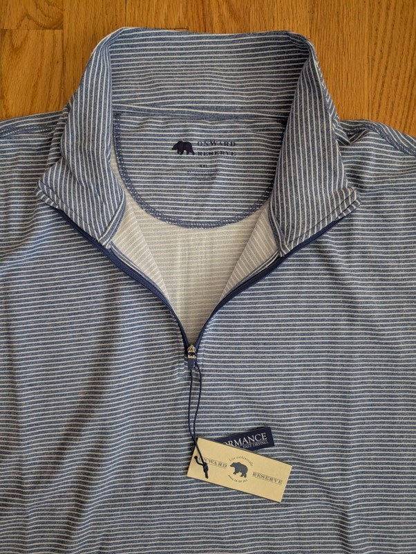 Onward Reserve Pullover 1/4 Zip mens 2XL Flow Performance Stretch Striped NWT gallery
