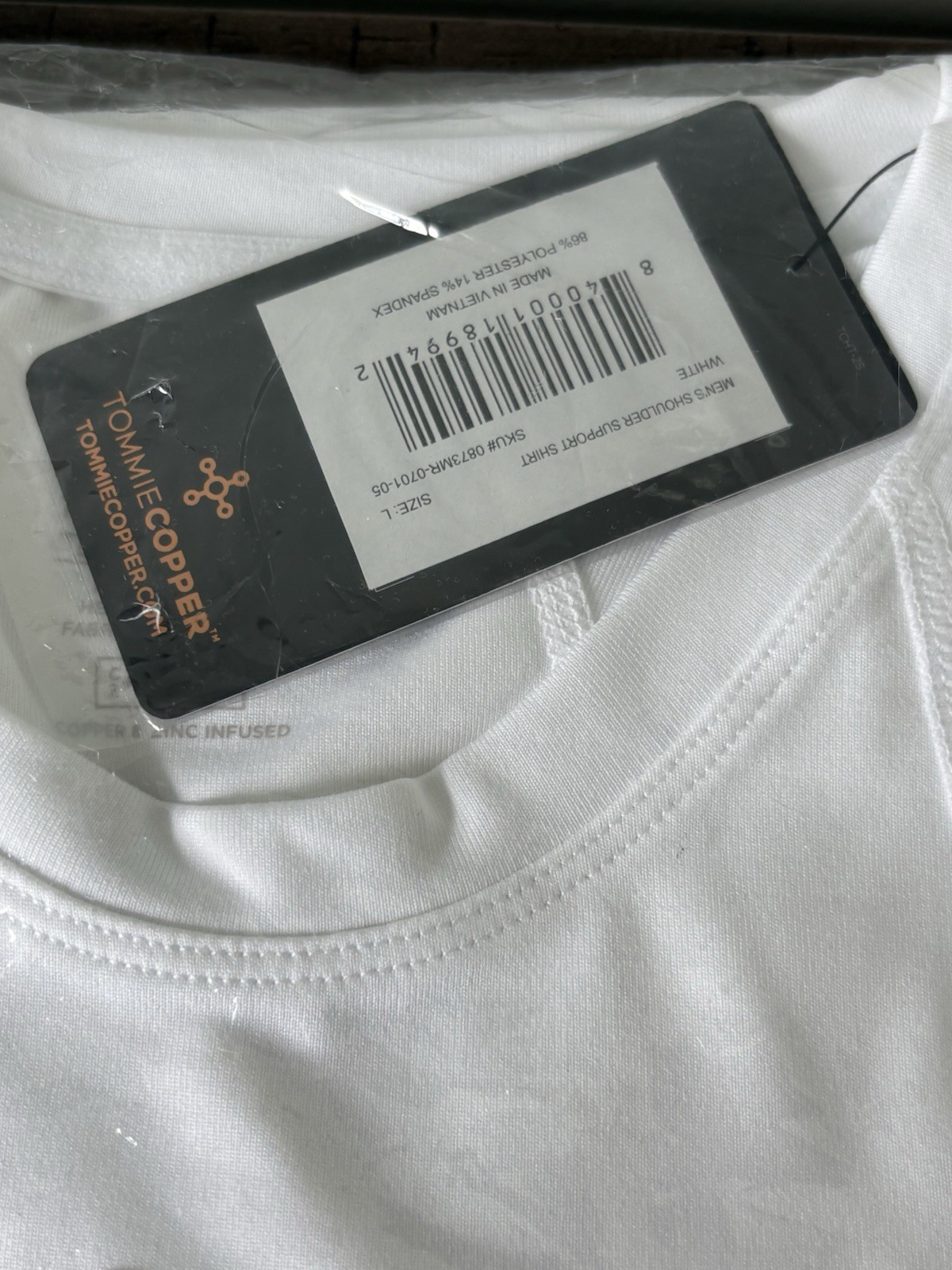 Tommie Copper Shoulder Centric Support Compression Shirt Men's Size Large White gallery