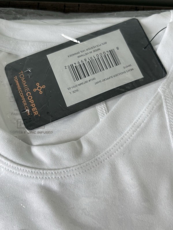 Tommie Copper Shoulder Centric Support Compression Shirt Men's Size Large White gallery