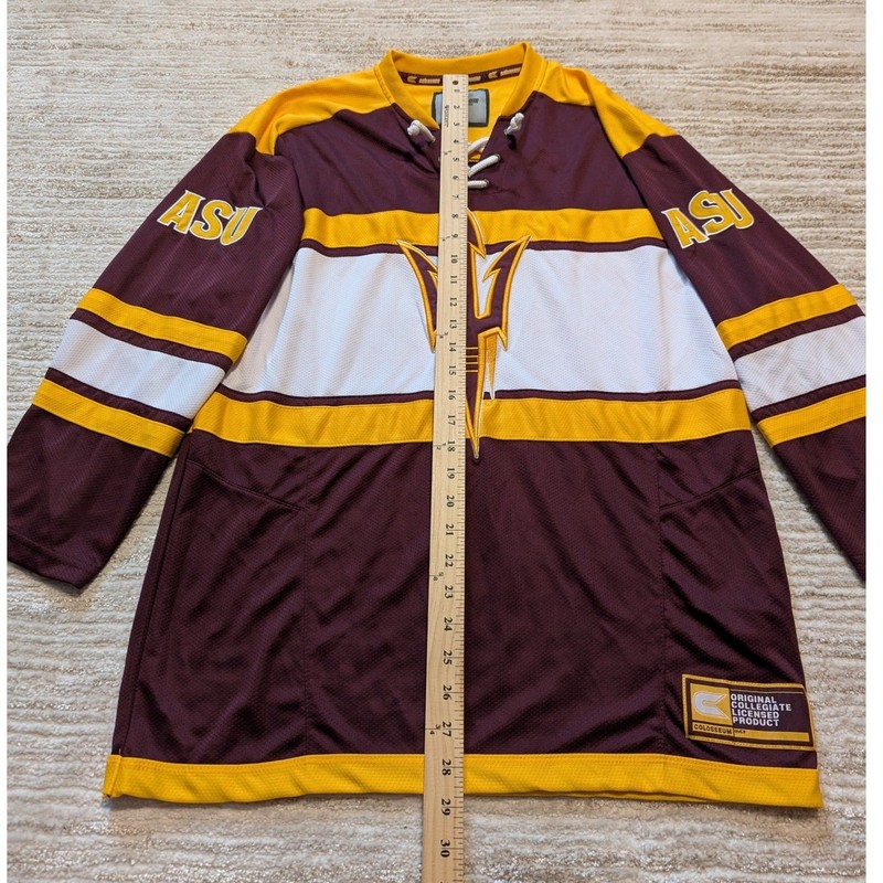 Colosseum ASU Sun Devils Hockey Jersey Mens Sz M Arizona State Lace Up NCAA gallery