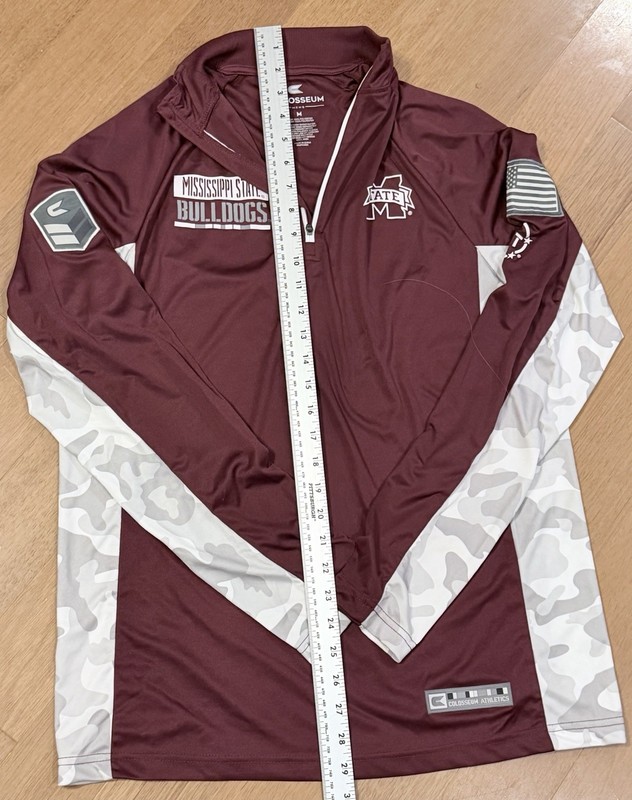 Colosseum Mens Mississippi State Bulldogs 1/4 Zip Pullover Red M OHT Military gallery