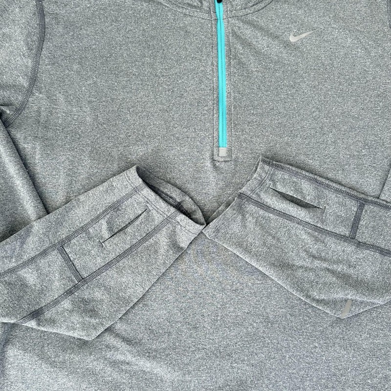 Nike Dri-FIT Pullover Mens XL Gray Quarter Zip Running Training Top 504606-480 gallery