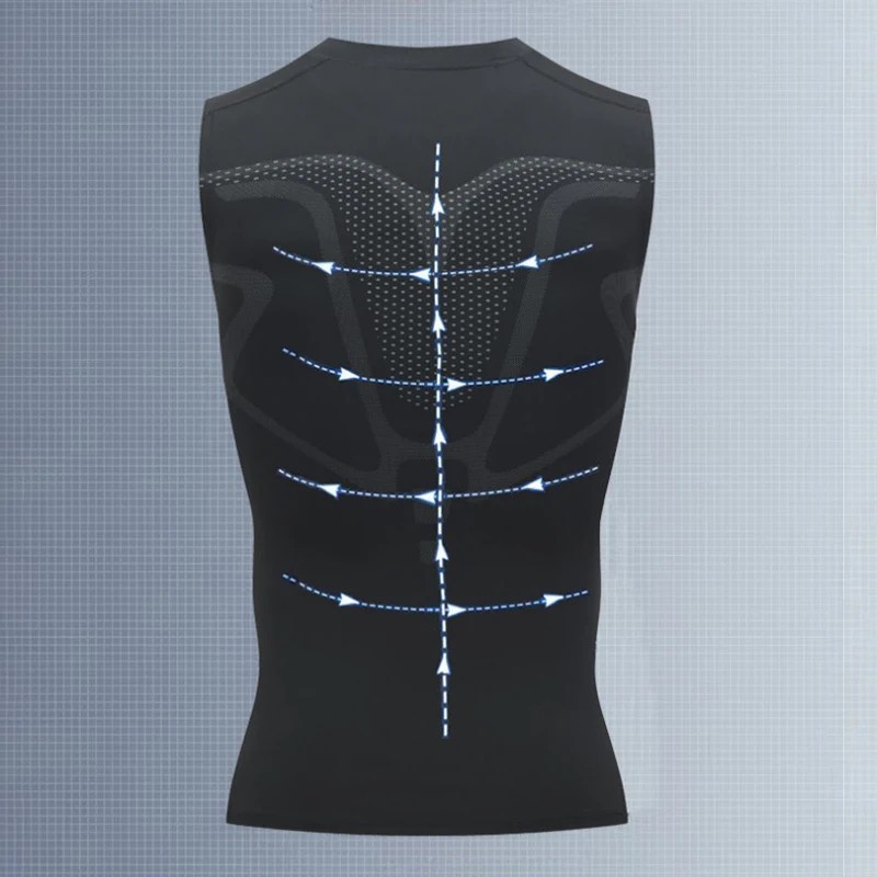 Men Compression Shirt Version Ionic Shaping Sleeveless Vest Sport Tank Top S-4XL gallery