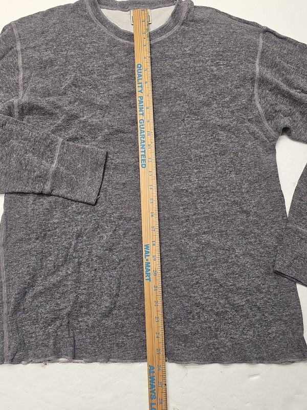 LL Bean Mens "Medium-R" Double Layer Long Sleeve Shirt Wool Blend Crew Neck Gray gallery