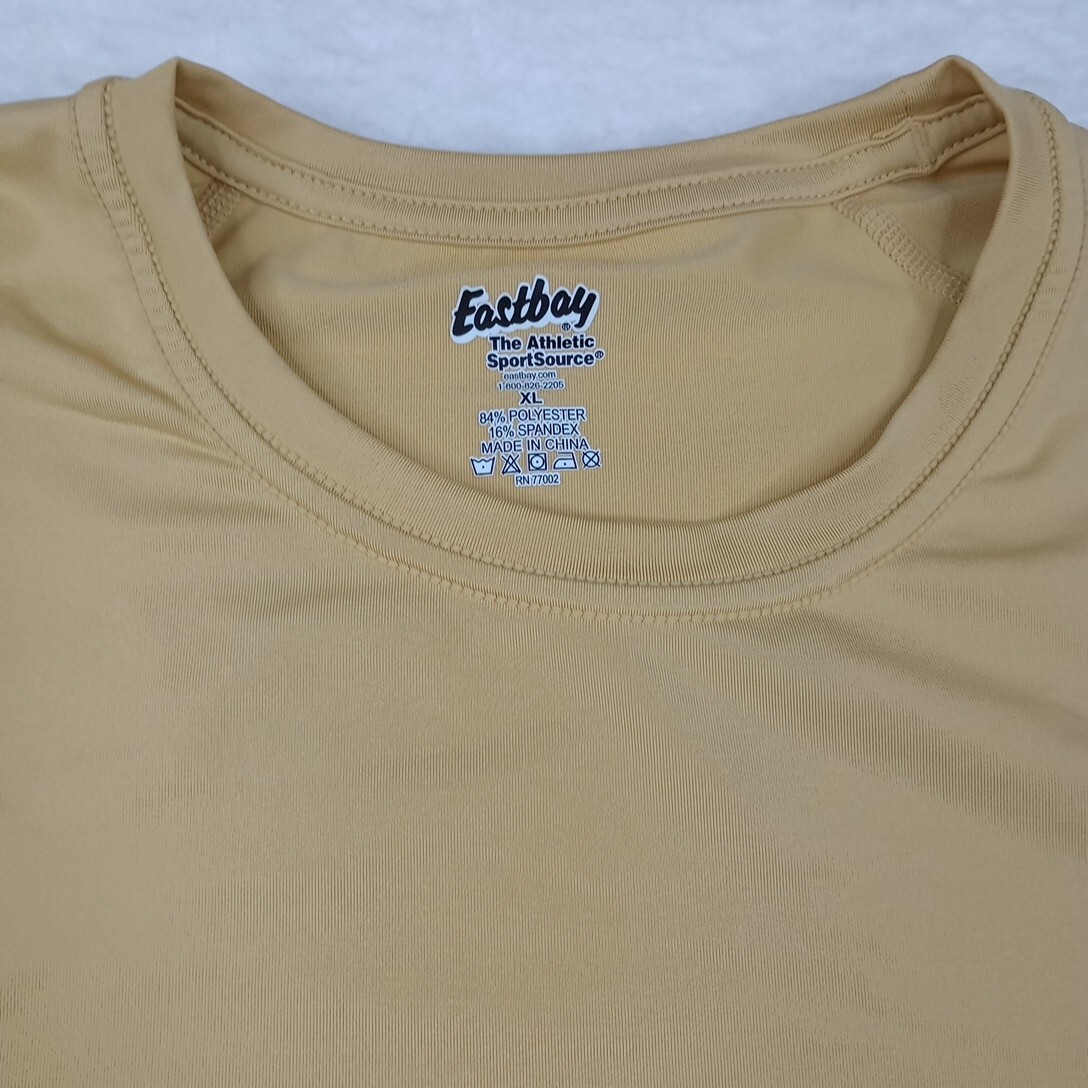 Eastbay Athletic XL Long Sleeve Shirt Gold Pandex Fitted Active Wear gallery