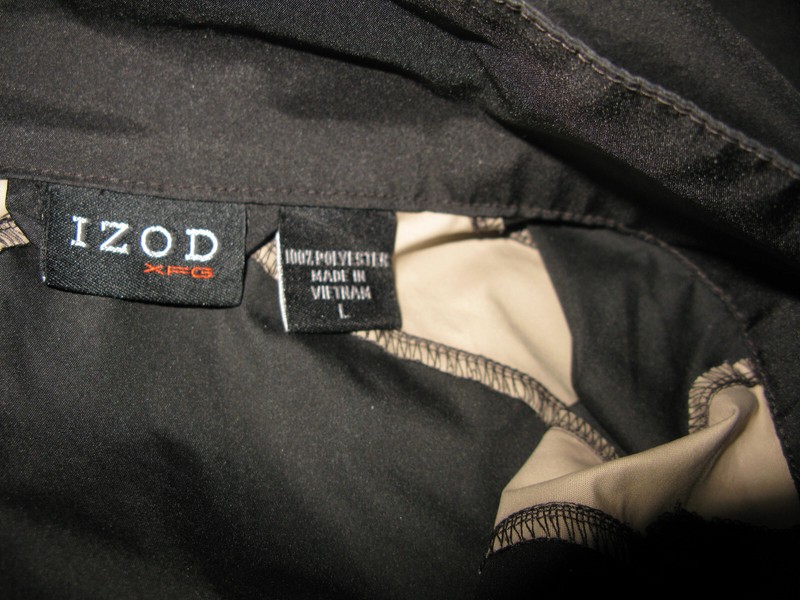 IZOD Golf Pullover Zip Windbreaker XFG Black Polyester Size Large Mens gallery