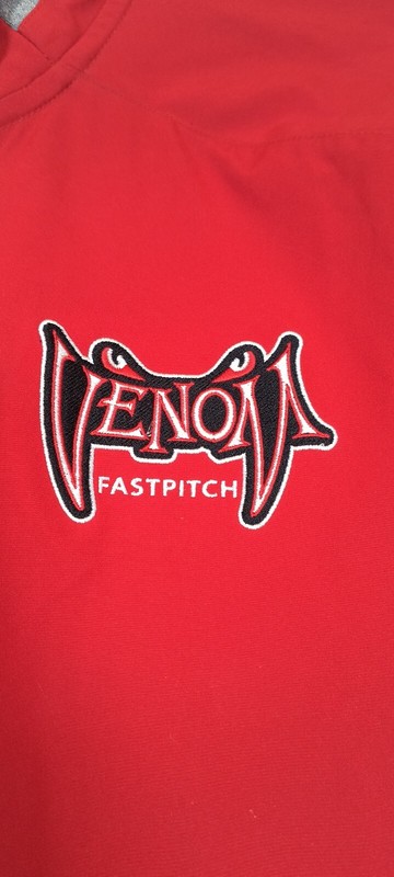 Adidas Men's Baseball Shirt Venom Fastpitch Red And Gray Half Zip SS Size Medium gallery