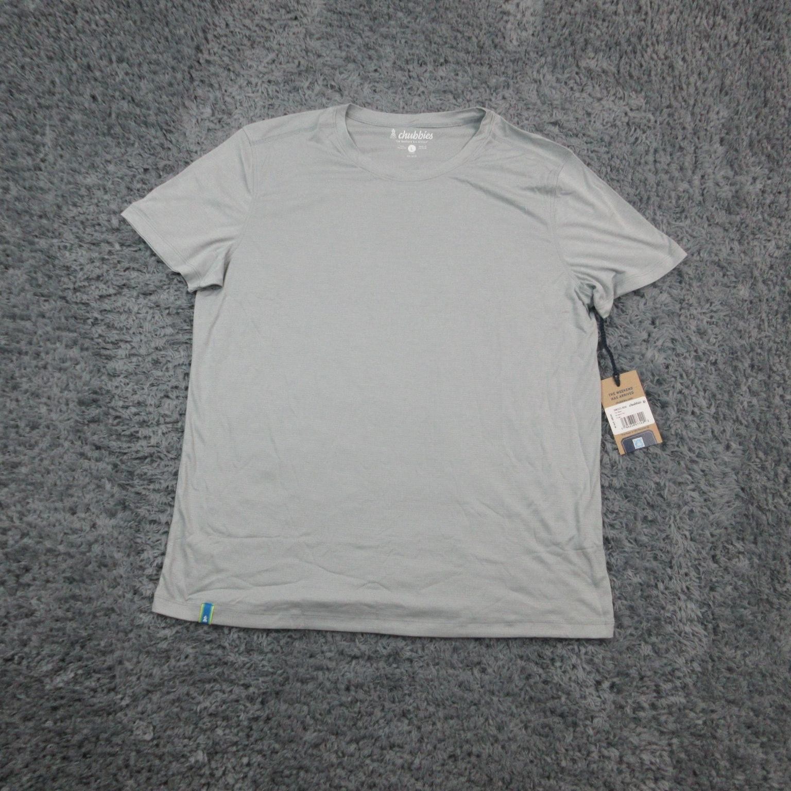 Chubbies Shirt Mens Large Gray Short Sleeve Sport Tee Athletic Performance NWT gallery
