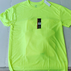 3 Athletic Works Driworks Moisture Wicking Tri-Blend Tee Yellow Men’s M 38-40