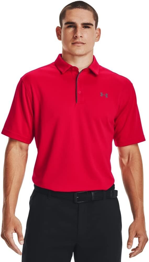 New Under Armour Men's Tech Polo Red Performance Golf UA L, XL, XLT, XXL, XXLT gallery
