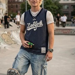 Vintage Y2k Zoo York Unbreakable Blue White Skater Tank Jersey Size Medium