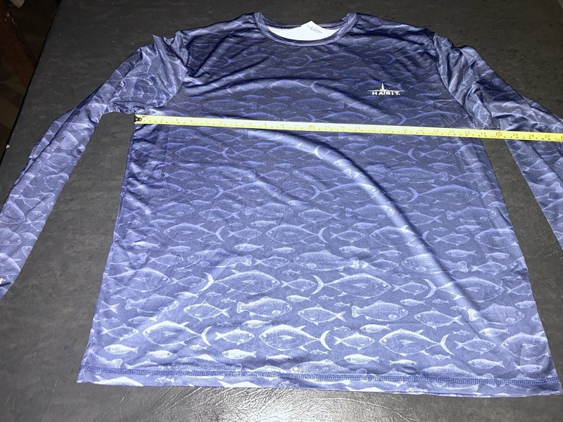 Habit Men’s Large Blue Fish Long Sleeve Solar Factor Shirt New Without tags gallery