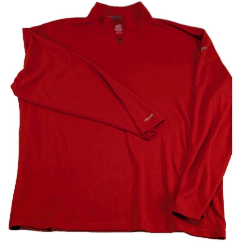 The Eastern Mountain Sports 2XL Men's Tech Wick 1/4-Zip Pullover Base Layer Red gallery