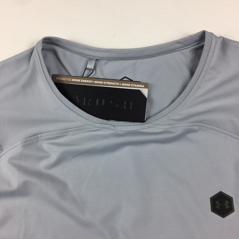 Under Armour Shirt Gray Rush Tee Celliant Training Running Gym Heatgear Men 2XL gallery