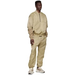 Fear of God Essentials Short Sleeve khaki Half-Zip Shirt Pullover Mens Large