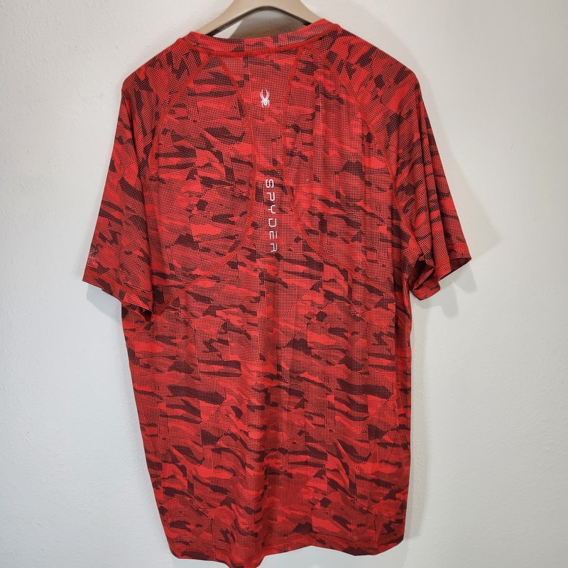 Spyder Men’s Large Swim Shirt Red Camo Rash Guard UPF 30+ Bold Swim gallery