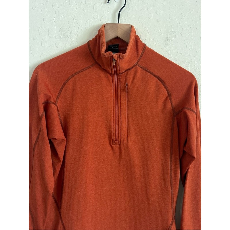 Patagonia Capilene Grid Fleece 1/4 Zip Pullover Mid-layer Top Small Orange Hike gallery