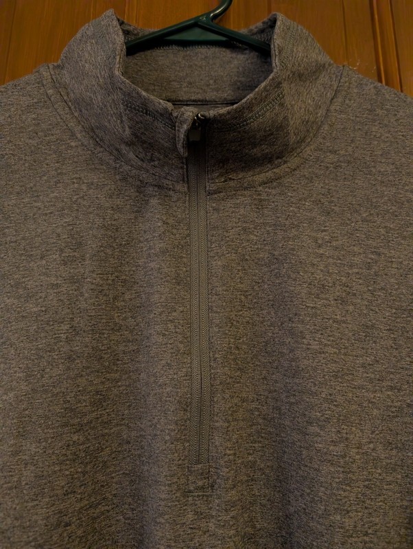 Bearbottom mens XXL long sleeve black slub quarter zip top athletic material gallery