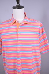 Peter Millar Summer Comfort Performance Polo Shirt Vibrant Stripe Men’s Large L