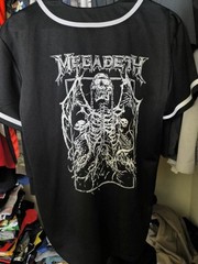 Megadeth thrash metal button down baseball jersey medium new polyester