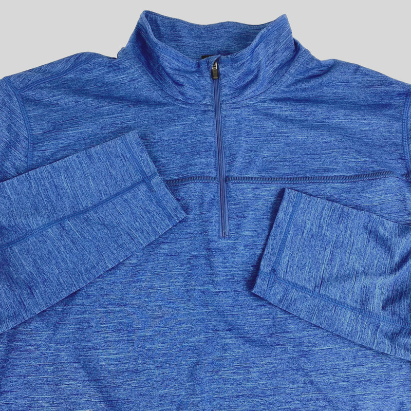 Calvin Klein Long Sleeve Pullover Shirt Men's XL Quarter Zip Blue Sweater Winter gallery