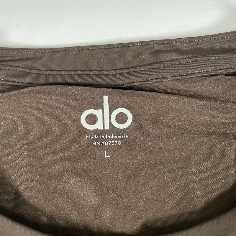 Alo Mens Idol Long Sleeve Performance T Shirt L Brown Activewear Base Layer gallery
