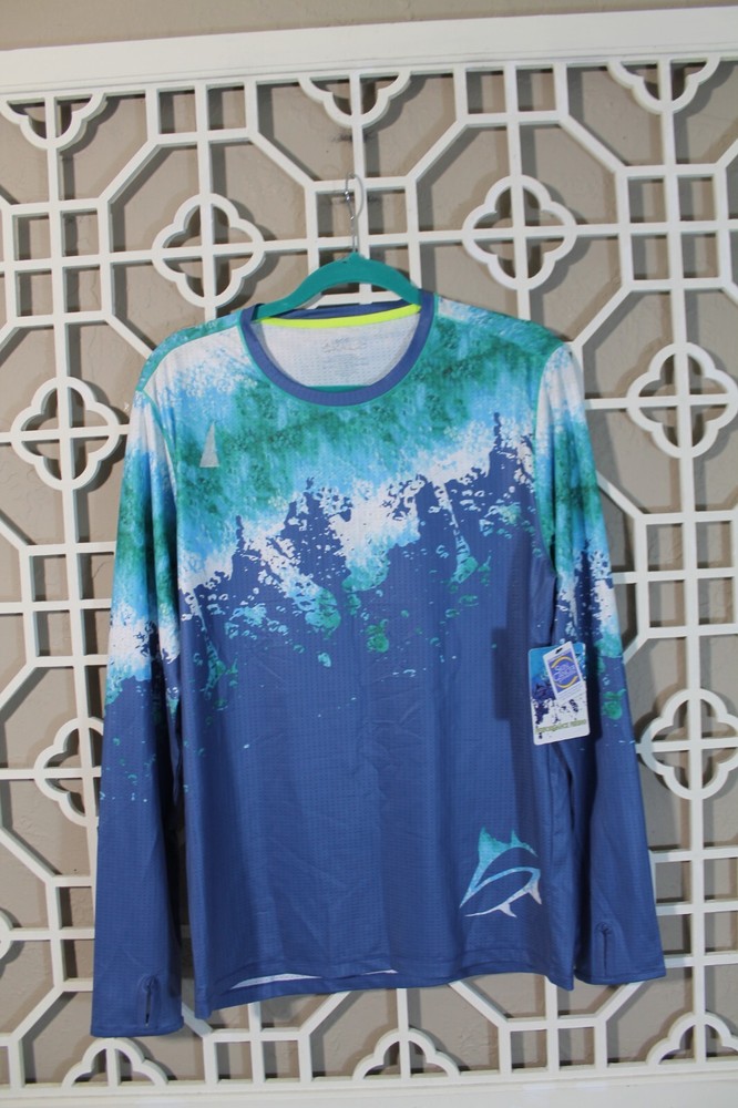 NWT Loco Kaile Shirt Mens S Small Blue Lightweight Fish Fishing Colorful Outdoor