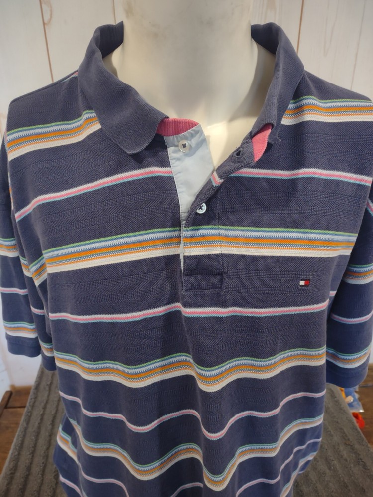 Tommy Hilfiger Multi colored Men's Polo short sleeve shirt pinks purples whites