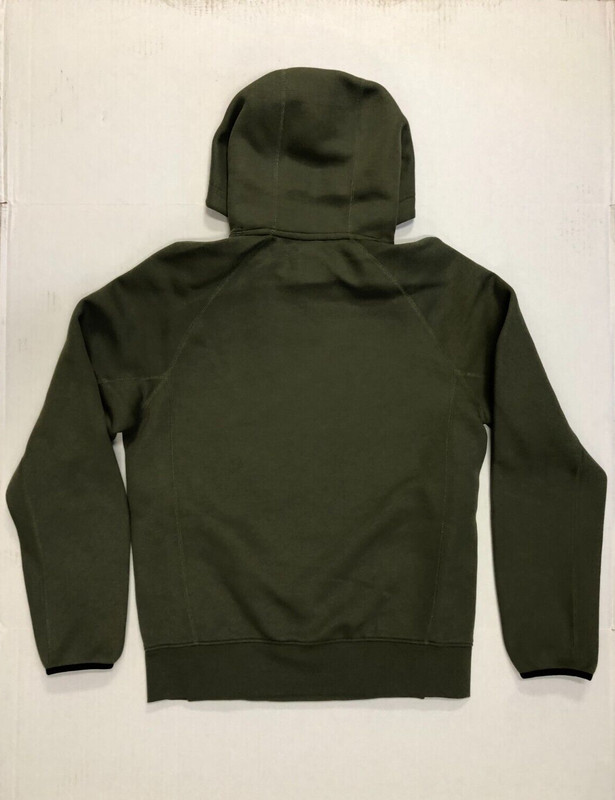 Nike Sportswear Tech Fleece Pullover Hoodie Olive Black FB8016-222 Size Medium gallery