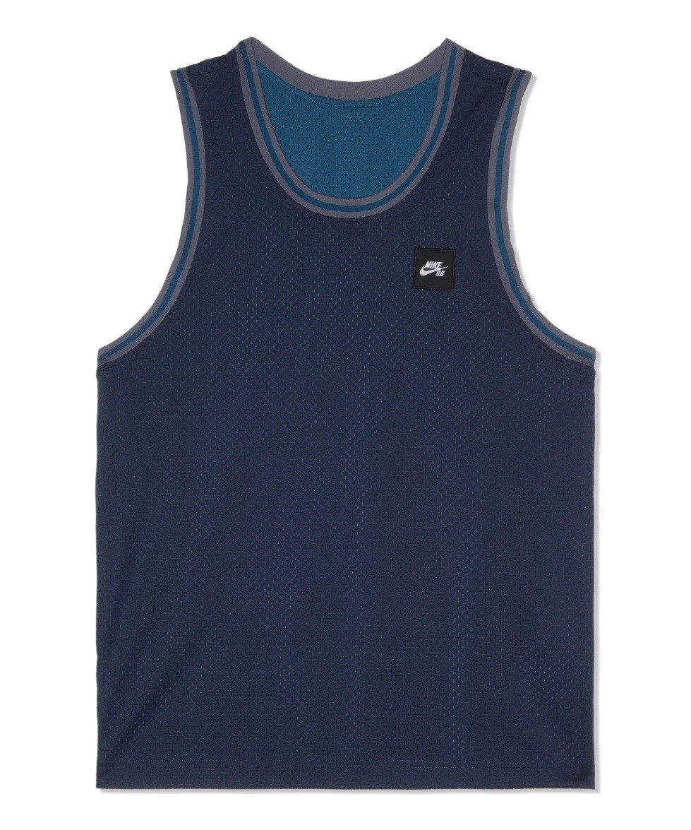 Nike SB Skateboarding Jersey Reversible Tank Midnight Navy/Court Blue Size M gallery