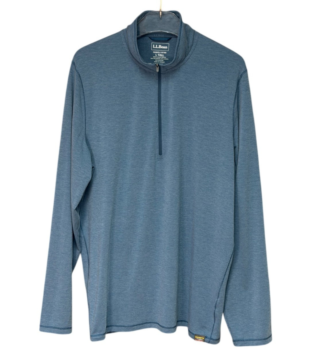 L.L.Bean Slightly Fitted Quarter Zip Pullover Men’s L Tall Blue gallery