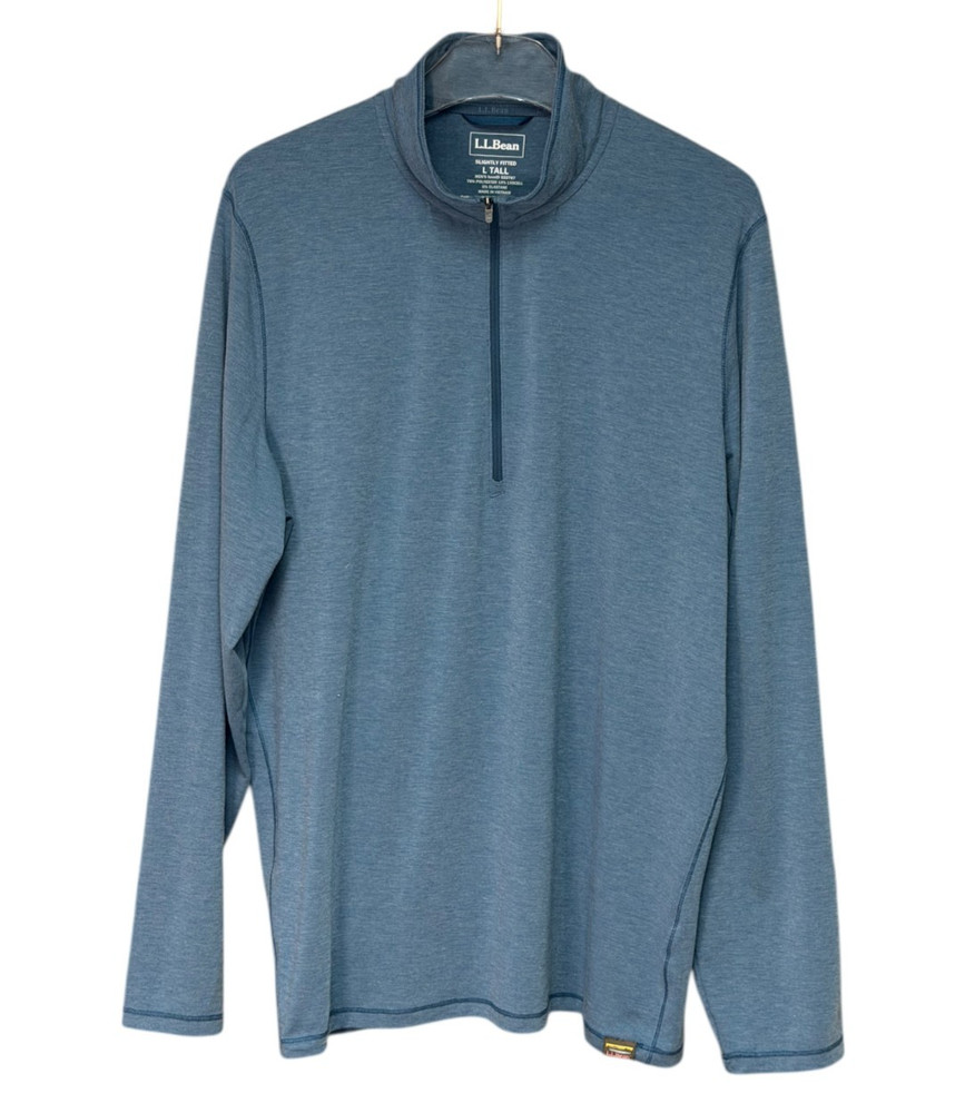 L.L.Bean Slightly Fitted Quarter Zip Pullover Men’s L Tall Blue
