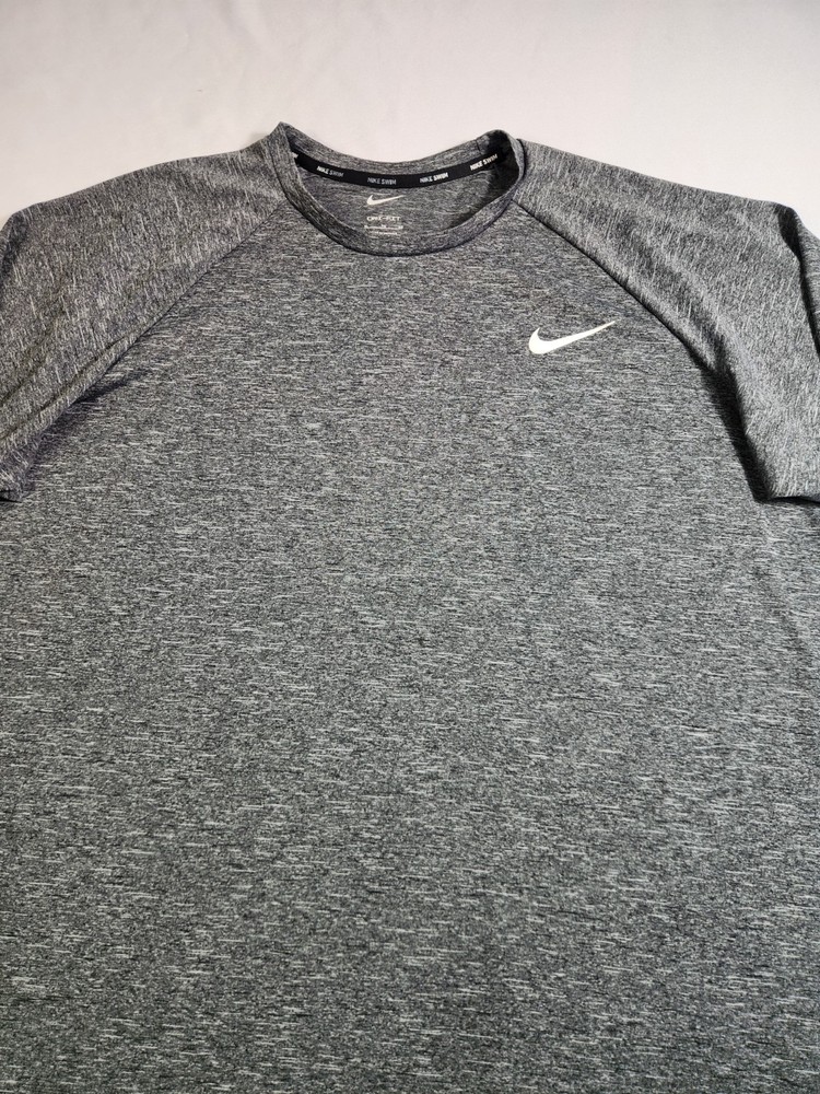 Nike Swim Performance Shirt Men XL Gray Long Sleeve Dri Fit Activewear Adult Tee