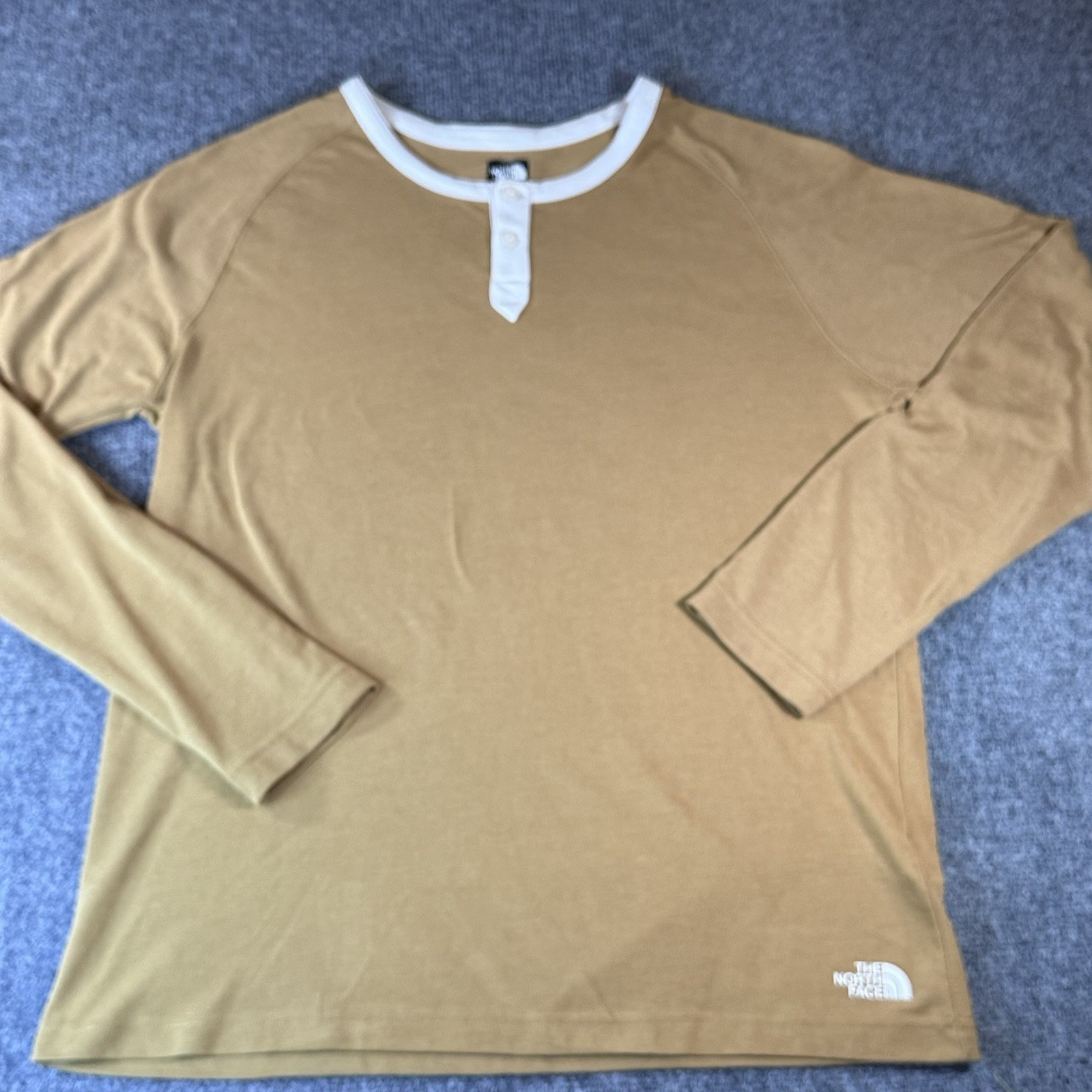 The North Face FlashDry Long Sleeve Henley Shirt Men’s M Brown Tan Hiking gallery