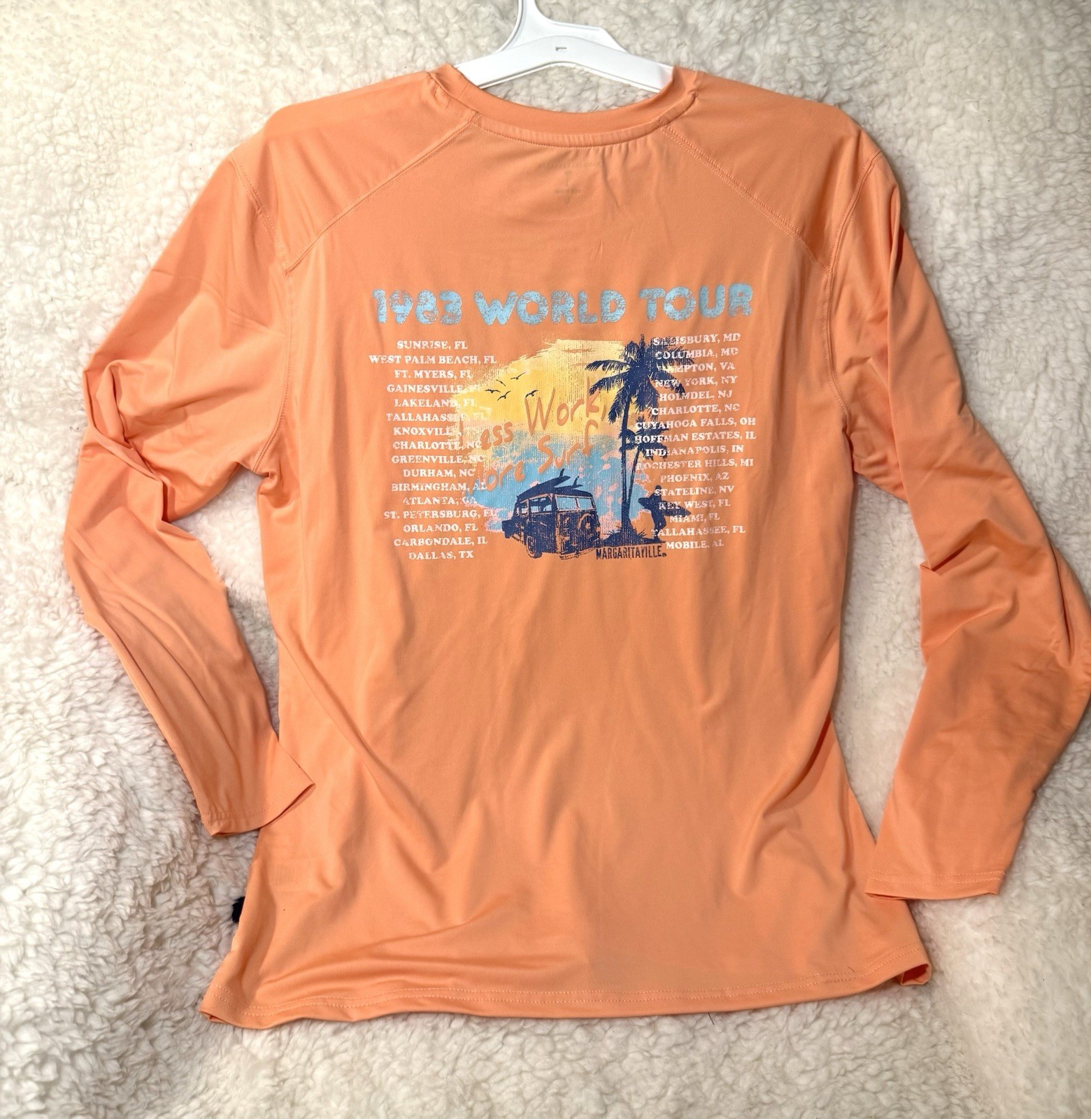 Margaritaville UPF 50 Water Resistant Moisture Wicking Long Sleeve Shirt Peach L gallery