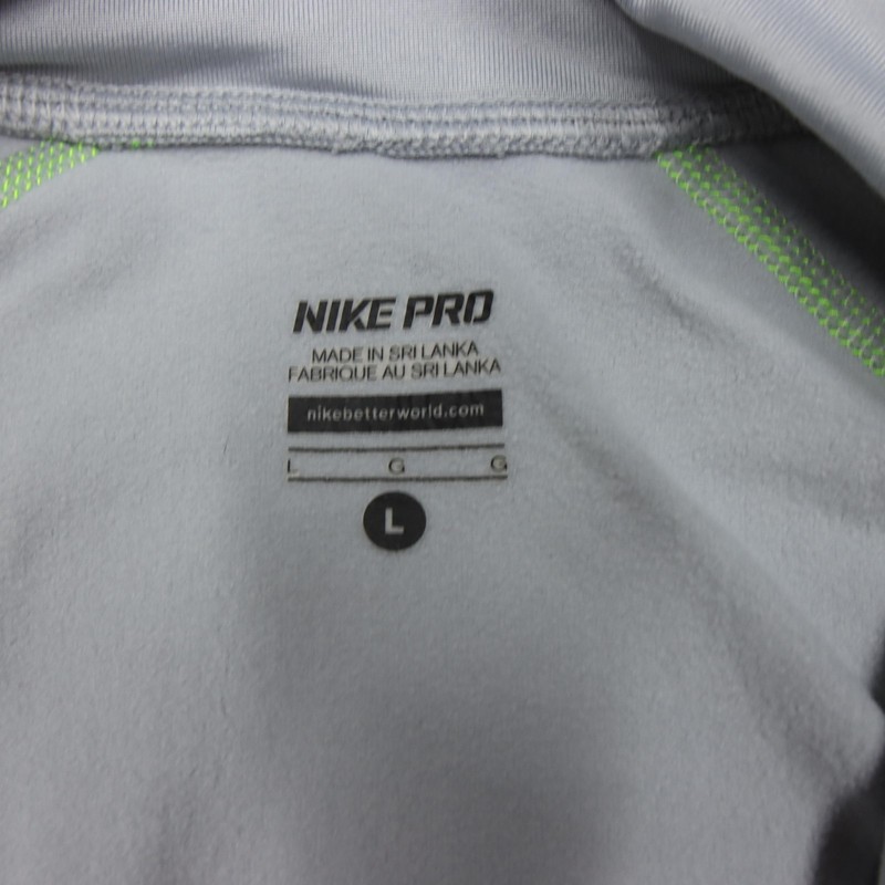 Nike Pro Pullover Womens Large Gray Black Dri-Fit 1/2 Zip Training Running Top gallery