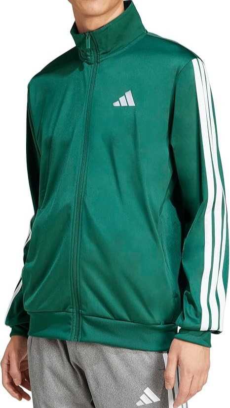 Adidas Mens Essentials Warm-up 3-Stripes Track Top, Collegiate Green, Small Tall gallery