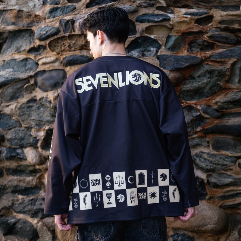 SEVEN LIONS - CHECKERED HOCKEY JERSEY Size M Medium EDM RAVE Festival gallery