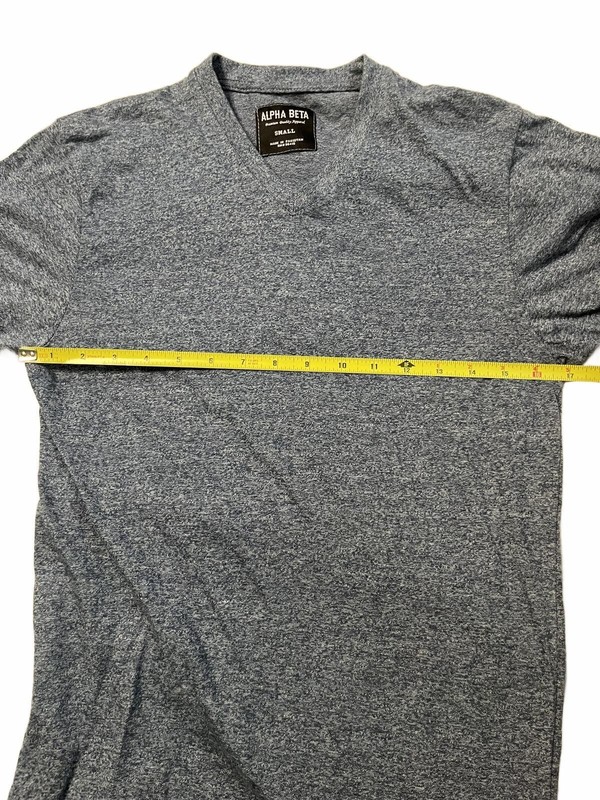 Alpha Beta Men’s Gray Marled V-Neck T-Shirt - Essential Minimalist Basics Size S gallery