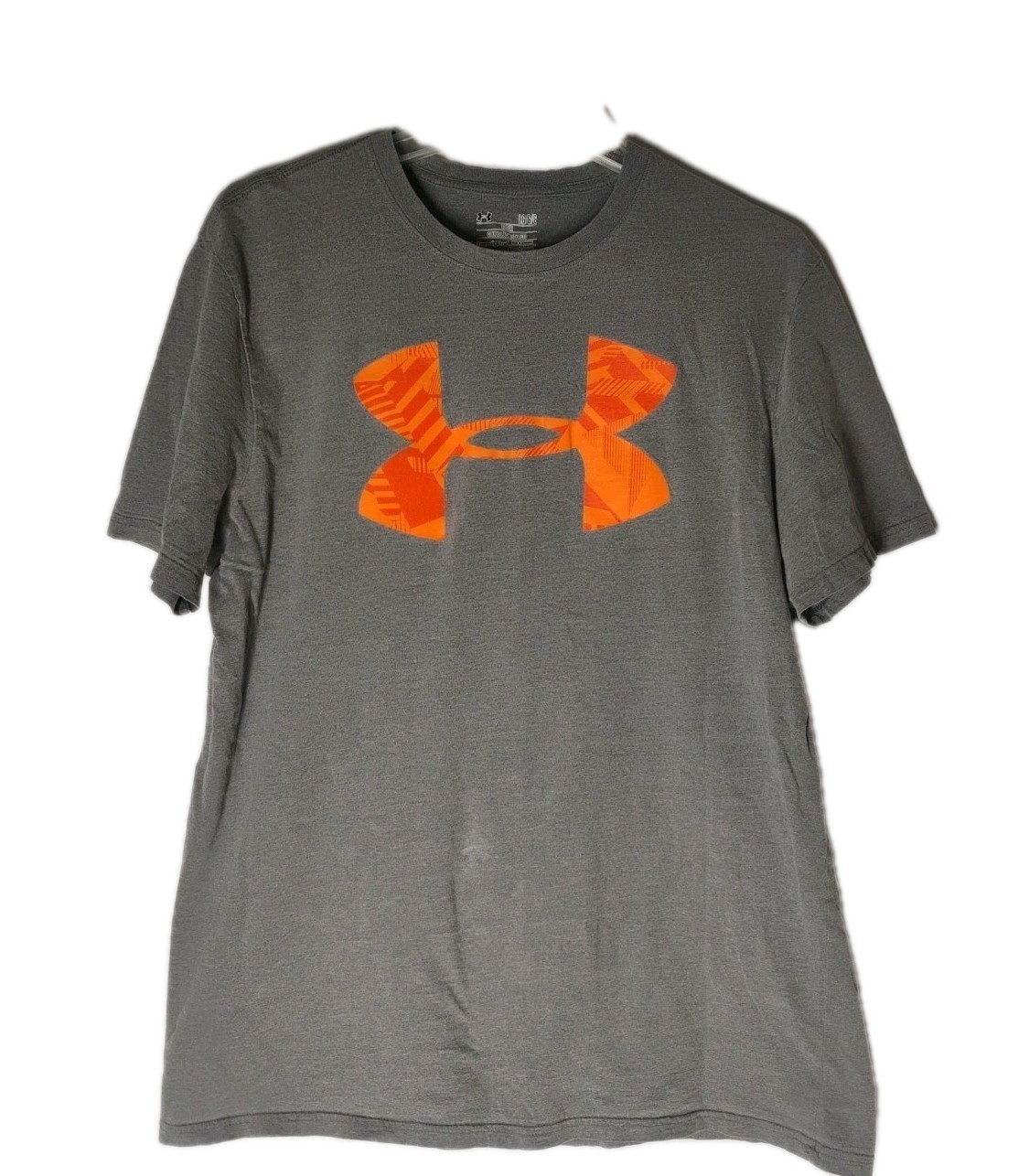 Under Armour Mens Large Gray T-shirt Short Sleeve Orange Logo gallery