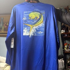 Fish-n-Vibes Mens Long Sleeve Fishing Shirt 3XL UV Protection Graphic Tee