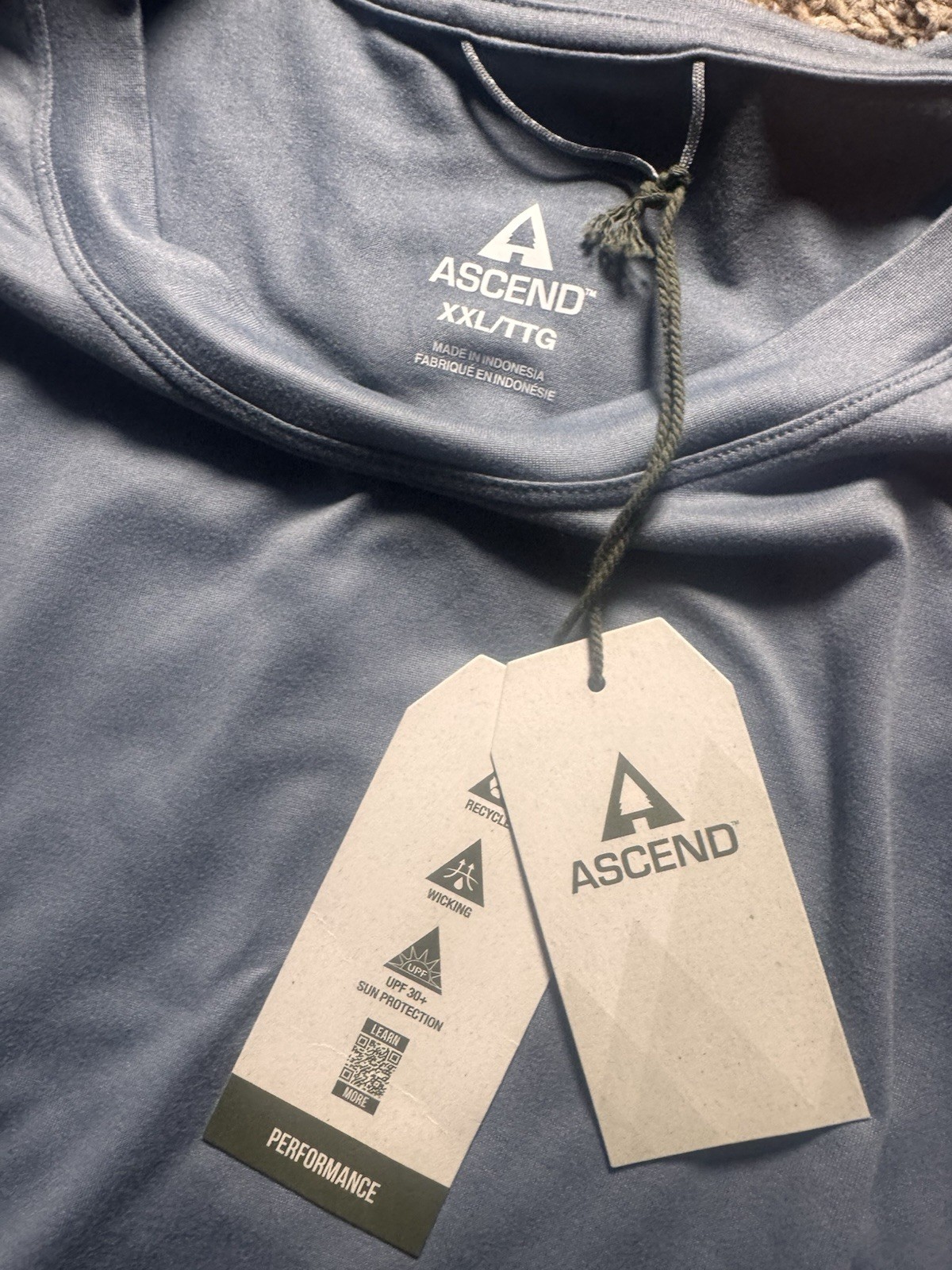 Ascend Performance Men's Blue Long Sleeve Moisture Wicking UPF 30+ T-Shirt XXL gallery