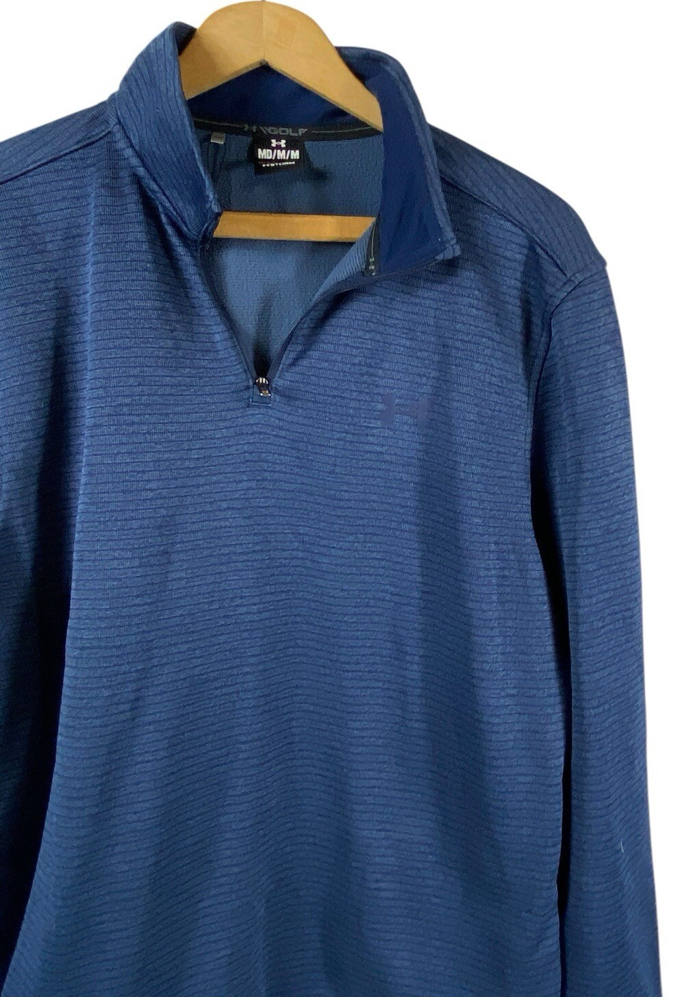 Under Armour Golf Storm 1/4 Zip Pullover Size M Mens Blue Stripe Atheleisure gallery
