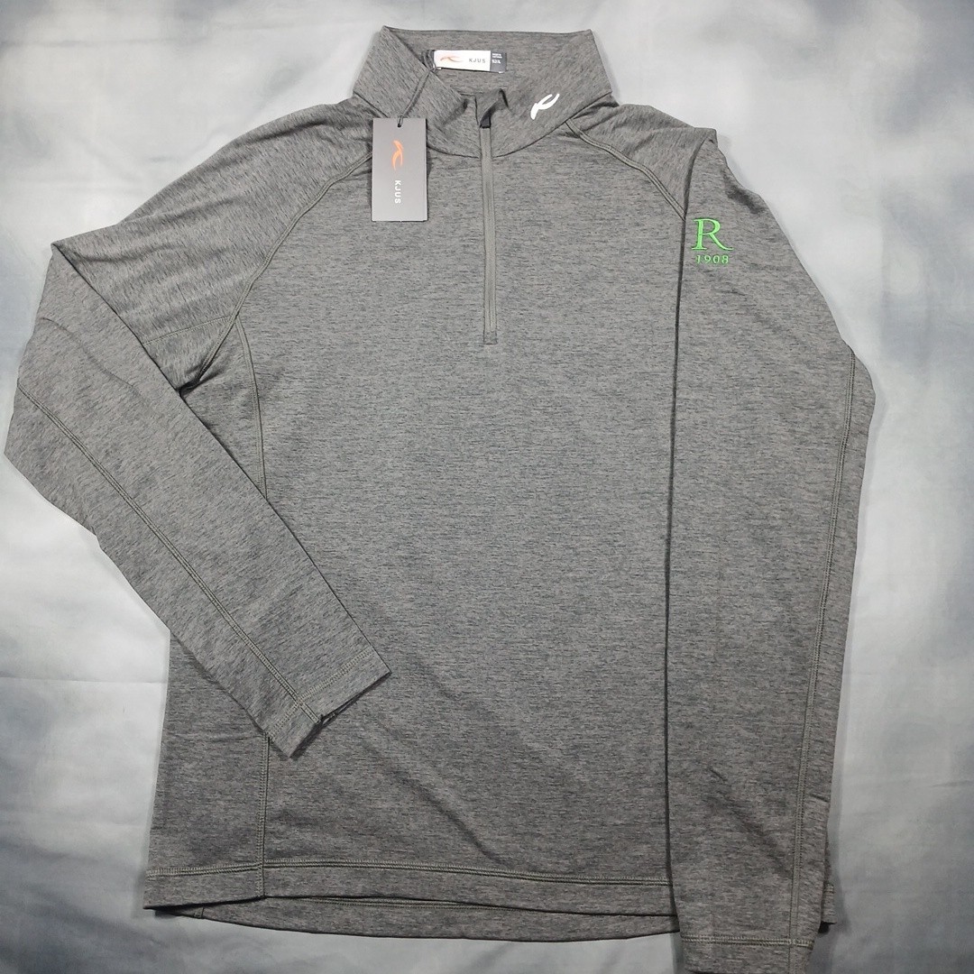 KJUS Quarter Zip Pullover Mens Large Gray Golf Performance Stretch R 1908 Logo gallery