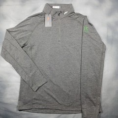 KJUS Quarter Zip Pullover Mens Large Gray Golf Performance Stretch R 1908 Logo