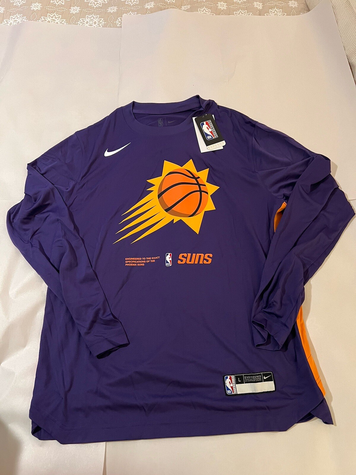 Nike NBA Authentic Phoenix Suns Team Issued Player Long Sleeve Shooting Shirt L gallery