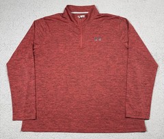 Under Armour Pullover Mens 3XL Red HeatGear 1/4 Zip Long Sleeve Performance Top