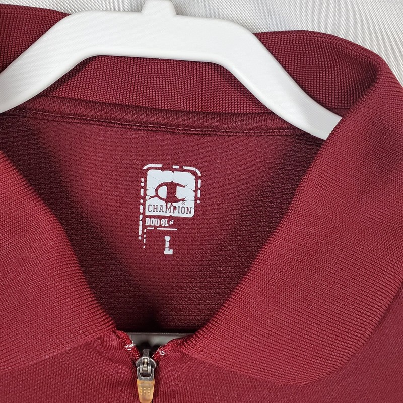 Champion 3/4Zip Burgundy Polo White Mesh Accent Virginia Tech Baseball Logo Sz L gallery